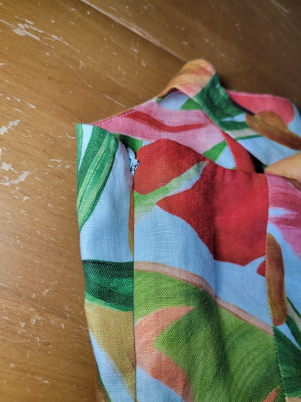 Anthropologie Farm Rio Nisa Linen Mini Dress Tropical Sz S EUC - Picture 13 of 16